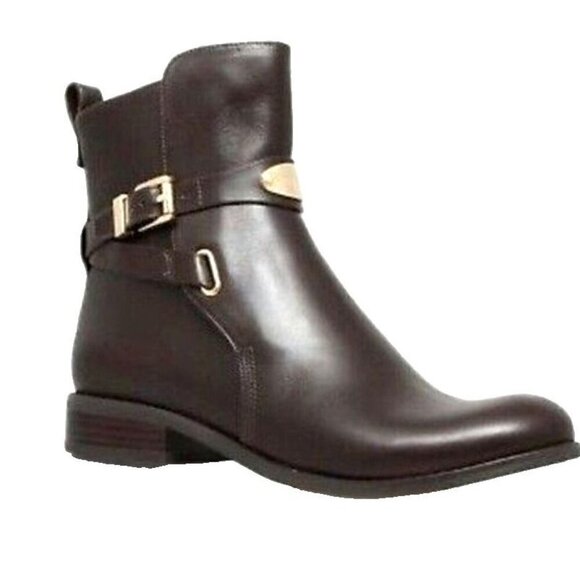 Michael Kors Arley Ankle Boots  Size 6 M Leather Buckle Strap - Picture 1 of 14